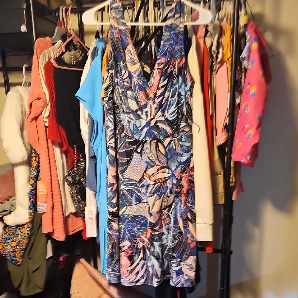 Nicole Miller Blue Halter Wrap Sundress